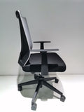 English Elm Office Chair Armin, Nylon Base Black, Fixed Armrest, Black Wengue/ Smoke Finish