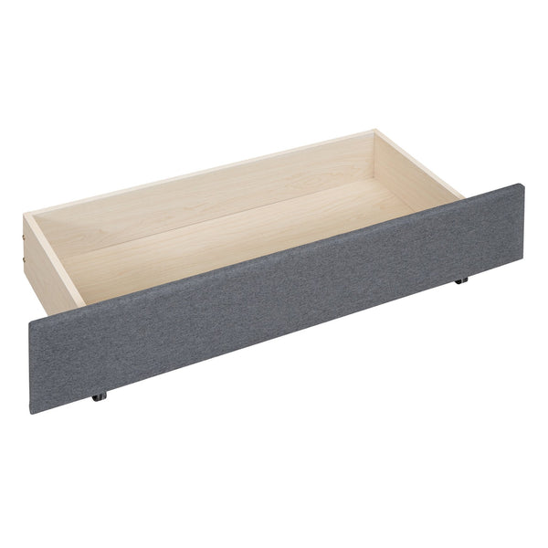 English Elm Queen Upholstered Platform Bed with Classic Headboard, 2 Storage Drawers & Large Twin Trundle for Extra Sleep Space and Durable Slat Support Gray SF000015AAE