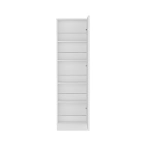 English Elm Shoe Organizer Cabinet with Mirror and Five Shelves for 10+ Pairs, Space-Saving Entryway Storage White B092122889