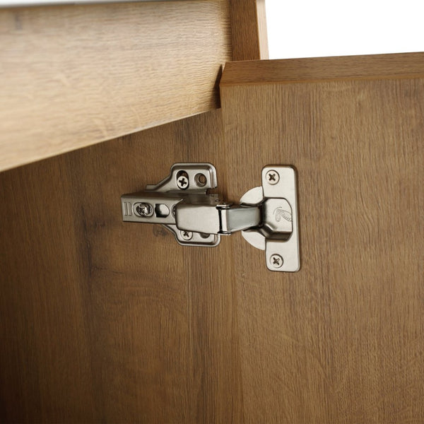 English Elm Soft Close Doors & Open Storage Rack, 48-Inch Freestanding Bathroom Vanity With Plywood Finish W999125009-GIGA