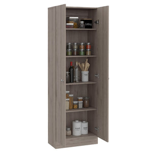 English Elm Storage Cabinet Pipestone - Tall Double Door In Light Gray, Ideal For Organizing Any Space! B092123044-GIGA