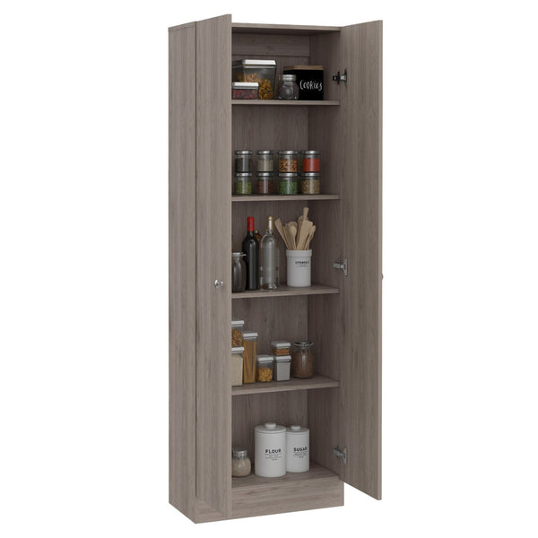 English Elm Storage Cabinet Pipestone - Tall Double Door In Light Gray, Ideal For Organizing Any Space! B092123044-GIGA