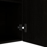 English Elm Wall Cabinet Ontario, Double Door, Black Wengue Finish