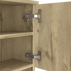 English Elm Pantry Piacenza multifunctional kitchen cabinet with microwave space, drawer, shelves for organized storage Light Oak B092123091