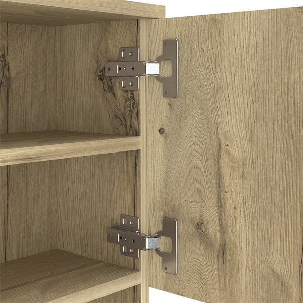 English Elm Pantry Piacenza multifunctional kitchen cabinet with microwave space, drawer, shelves for organized storage Light Oak B092123091