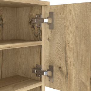 English Elm Pantry Piacenza,Two Double Door Cabinet, Light Oak Finish