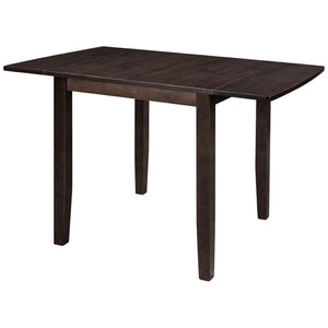 English Elm Topmax Drop Leaf Wood Breakfast Nook Table Set with X Back Chairs for Two Espresso N717S000164P