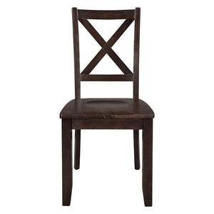 English Elm TOPMAX 3-Piece Wood Drop Leaf Breakfast Nook Dining Table Set with 2 X-back Chairs for Small Spaces, Sturdy Craftsmanship Espresso SP000164AAP