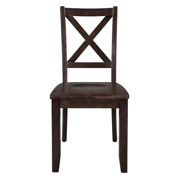 English Elm TOPMAX 3-Piece Wood Drop Leaf Breakfast Nook Dining Table Set with 2 X-back Chairs for Small Spaces, Sturdy Craftsmanship Espresso SP000164AAP