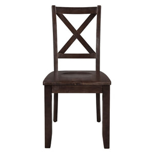 English Elm Topmax Drop Leaf Wood Breakfast Nook Table Set with X Back Chairs for Two Espresso N717S000164P