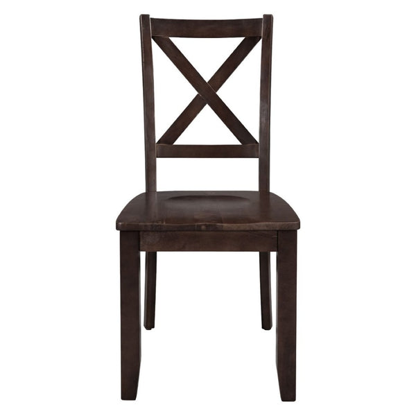 English Elm Topmax Drop Leaf Wood Breakfast Nook Table Set with X Back Chairs for Two Espresso N717S000164P
