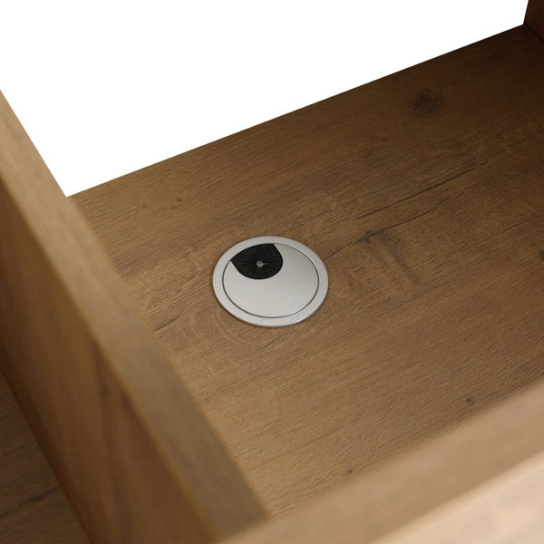 English Elm Soft Close Doors & Open Storage Rack, 48-Inch Freestanding Bathroom Vanity With Plywood Finish W999125009-GIGA