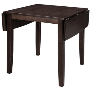 English Elm Topmax Drop Leaf Wood Breakfast Nook Table Set with X Back Chairs for Two Espresso N717S000164P
