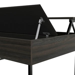 English Elm Lift Top Coffee Table Wuzz with Concealed Storage, Spacious 48.8" Surface, Carbon Espresso Elegance B092123111