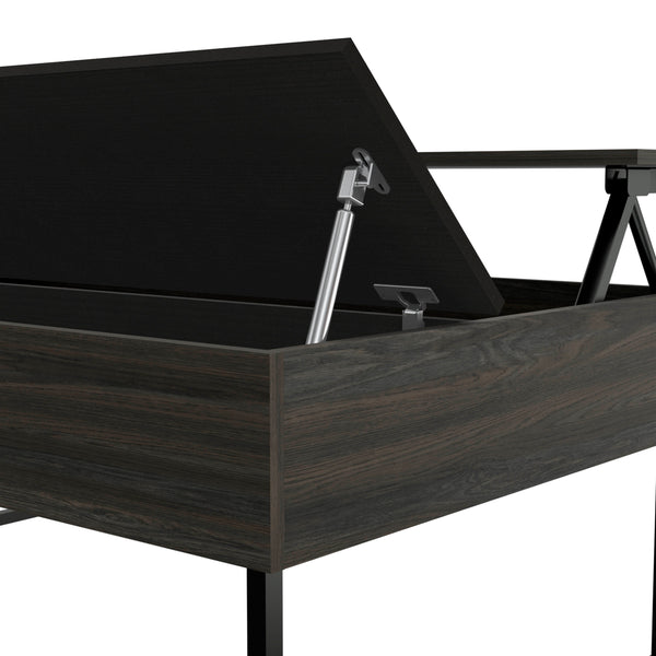 English Elm Lift Top Coffee Table Wuzz with Concealed Storage, Spacious 48.8" Surface, Carbon Espresso Elegance B092123111