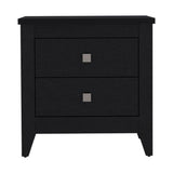 English Elm Nightstand More, Two Shelves, Four Legs, Black Wengue Finish