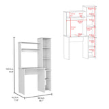 English Elm Desk Logan, Five Cubbies, White Finish