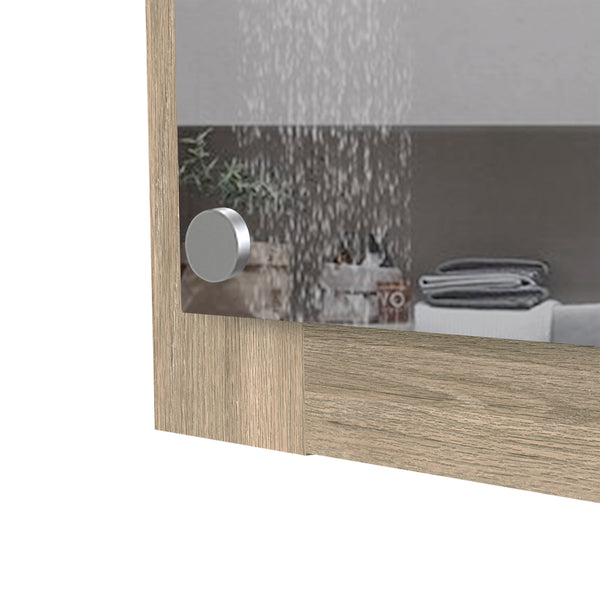 English Elm Bathroom Mirror Epic Light Pine Finish — Sleek Modern Particleboard Frame, Durable, Hangs Vert/Hzntl B092122925