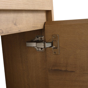 English Elm Soft Close Wall Mounted Bathroom Vanity with Ceramic Vessel Sink and Storage Rack W999S00488