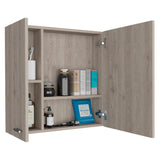 English Elm Medicine Cabinet Prague, Four Internal Shelves, Single Door, Light Gray Finish