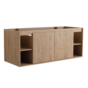 English Elm 48" Wall Mounted Bathroom Vanity With Soft Closing Doors, Open Storage, Stylish & Durable Design W999125012