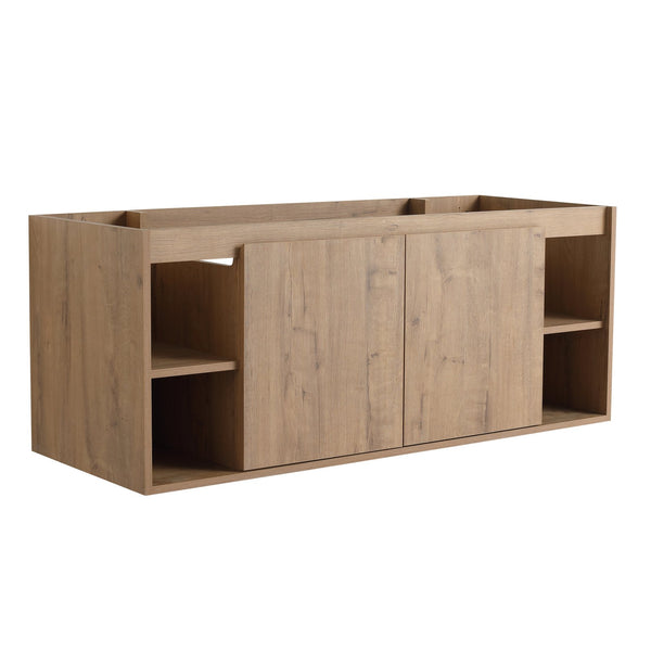 English Elm 48" Wall Mounted Bathroom Vanity With Soft Closing Doors, Open Storage, Stylish & Durable Design W999125012