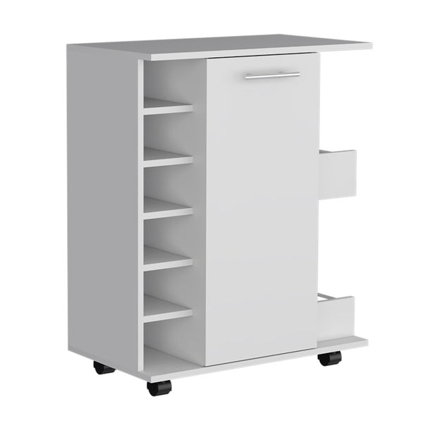 English Elm Kitchen Island Wynne: Stylish Storage & Spacious Work Surface In White & Macadamia Finish B092123147