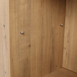English Elm 48" Freestanding Bathroom Vanity Double Sink with Soft-Close Doors, Resin Twin Basins, Water-Resist Ply W999S00104