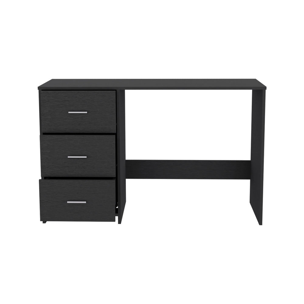 English Elm Writting Desk Riverside with Three Drawers, Black Wengue Finish — Spacious 47" Work Surface, Durable Design B092123065