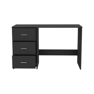 English Elm Writting Desk Riverside with Three Drawers, Black Wengue Finish — Spacious 47" Work Surface, Durable Design B092123065