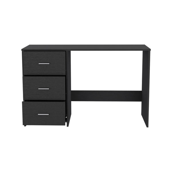 English Elm Writting Desk Riverside with Three Drawers, Black Wengue Finish — Spacious 47" Work Surface, Durable Design B092123065