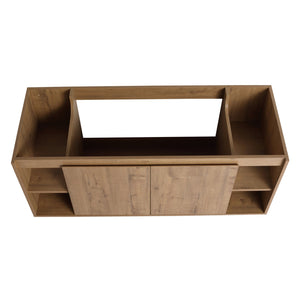 English Elm 48" Wall Mounted Bathroom Vanity With Soft Closing Doors, Open Storage, Stylish & Durable Design W999125012