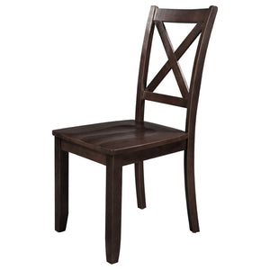 English Elm Topmax Drop Leaf Wood Breakfast Nook Table Set with X Back Chairs for Two Espresso N717S000164P