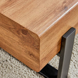 English Elm Rustic Mdf Coffee Table With Metal Legs - Natural Wood Tone Elegance For Your Space