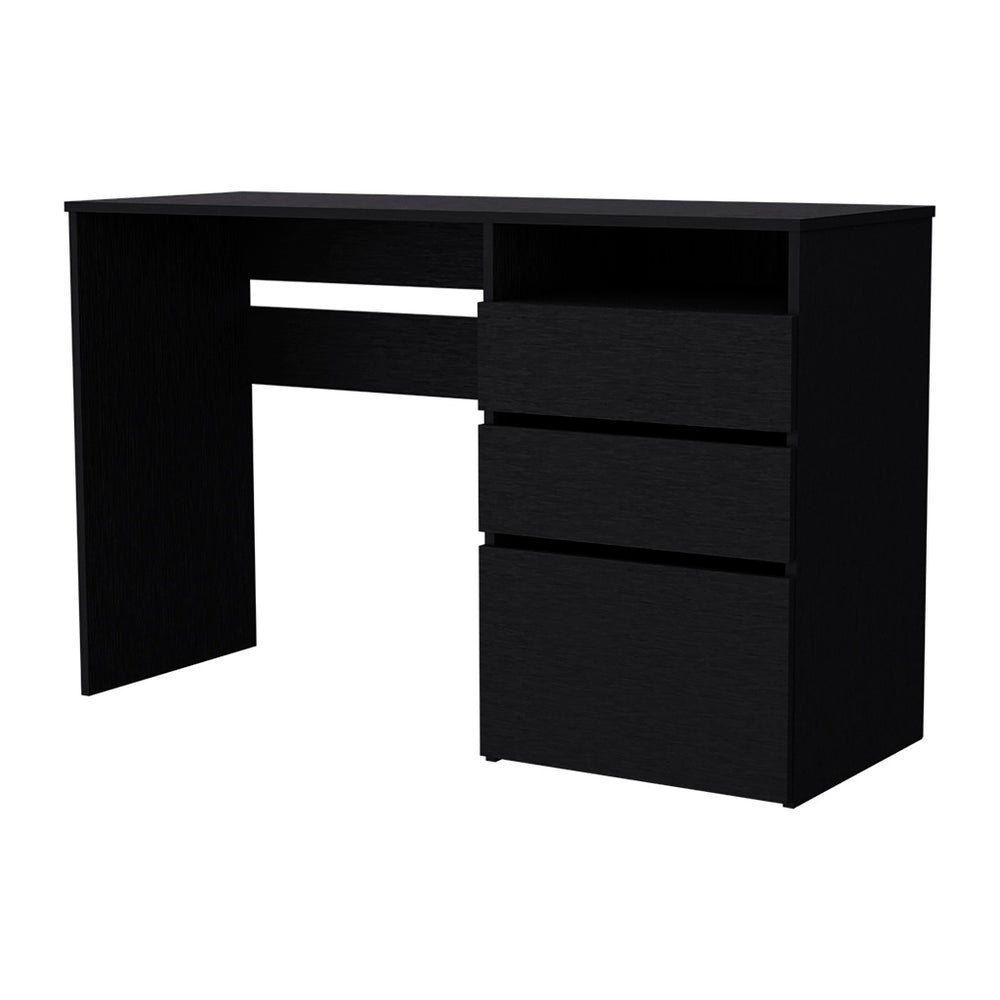 English Elm Computer Desk San Diego - Modern Black Wenge Finish With Smart Storage For Home Or Office Use B092123068