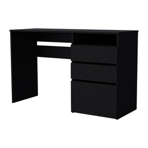 English Elm Computer Desk San Diego - Modern Black Wenge Finish With Smart Storage For Home Or Office Use B092123068