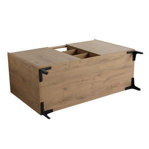 English Elm Soft Close Doors & Open Storage Rack, 48-Inch Freestanding Bathroom Vanity With Plywood Finish W999125009-GIGA