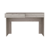 English Elm Computer Desk Aberdeen, Two Drawers, Light Gray Finish