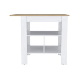 English Elm Kitchen Island Pompeya, Three Shelves, White Finish