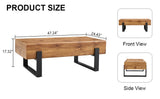 English Elm Rustic Mdf Coffee Table With Metal Legs - Natural Wood Tone Elegance For Your Space