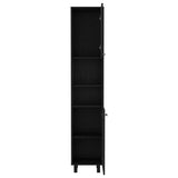 English Elm Pantry Cabinet Almada, Three Interior Shelves, Black Wengue Finish