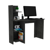 English Elm Desk Wichita, Four Shelves, Light Gray Finish