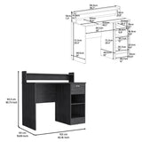 Delmar Computer Desk with Storage Shelves & Drawer - Smokey Oak Finish