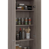 English Elm Storage Cabinet Pipestone, Double Door, Light Gray Finish