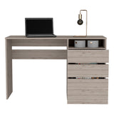 English Elm Computer Desk San Diego, One Shelf, Light Gray Finish