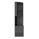 English Elm Bar Cabinet Papprika, 8 Wine Cubbies, Double Door, Smokey Oak Finish