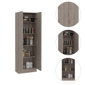 English Elm Storage Cabinet Pipestone - Tall Double Door In Light Gray, Ideal For Organizing Any Space! B092123044-GIGA