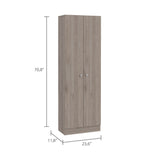 English Elm Storage Cabinet Pipestone, Double Door, Light Gray Finish