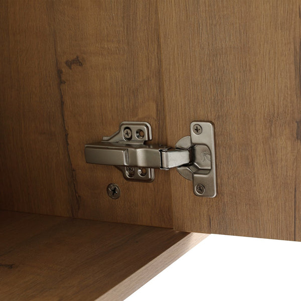 English Elm 48" Wall Mounted Bathroom Vanity With Soft Closing Doors, Open Storage, Stylish & Durable Design W999125012