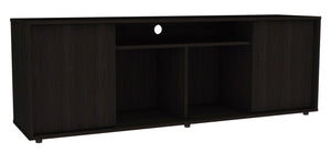 English Elm Tv Stand Tucson for TVs up to 65" - Black Wengue Modern Media Console with 4 Shelves & Doors B092123332